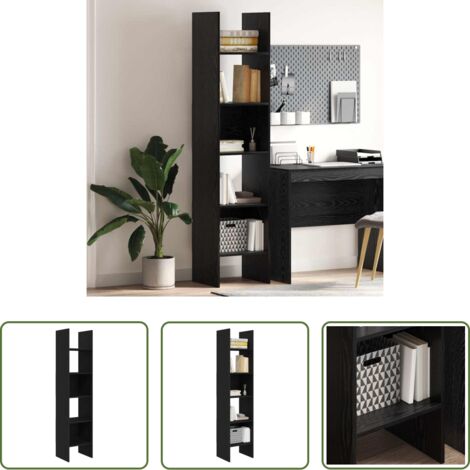 Armadio in legno -  Armadio per Libri Rovere Nero 40 x 35 x 180 cm