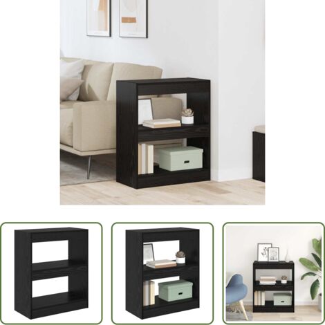 Armadio in legno -  Armadio per Libri Rovere Nero 60 x 30 x 72 cm Legno multistrato