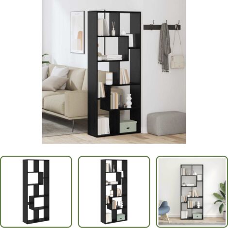 Armadio in legno -  Armadio per Libri Rovere Nero 67 x 25 x 162 cm