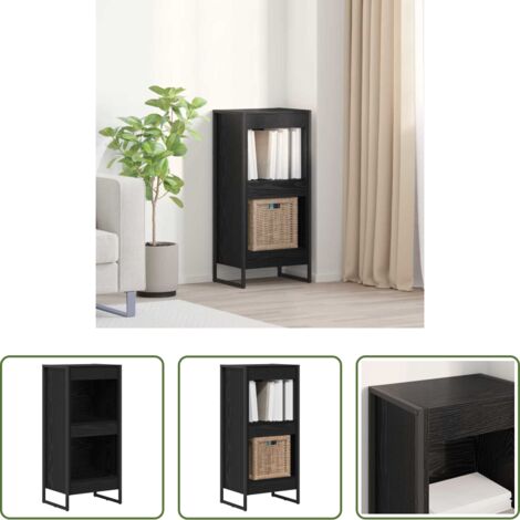 Armadio in legno -  Armadio per Libri Rovere Nero 80 x 30 x 155 cm