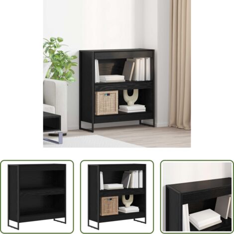 Armadio in legno -  Armadio per Libri Rovere Nero 80 x 30 x 155 cm