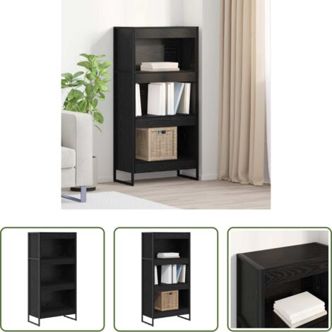 Armadio in legno -  Armadio per Libri Rovere Nero 80 x 30 x 155 cm
