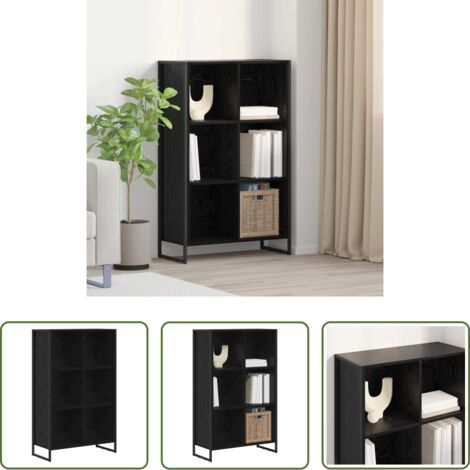 Armadio in legno -  Armadio per Libri Rovere Nero 99.5 x 30 x 108.5 cm