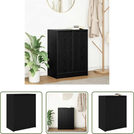 Armadio in legno -  Credenza Rovere Nero 57x34x76 cm in Legno Multistrato
