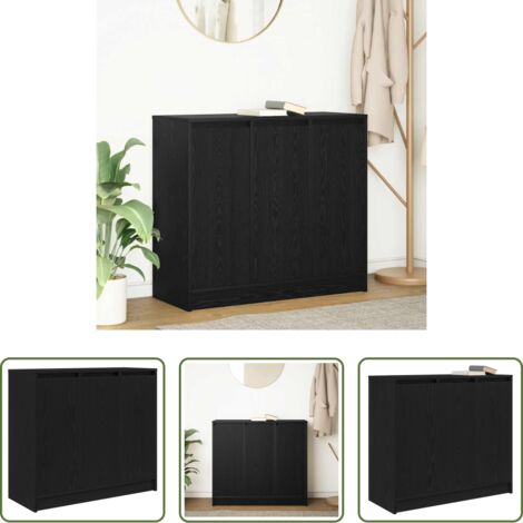 Armadio in legno -  Credenza Rovere Nero 85x34x76 cm in Legno Multistrato
