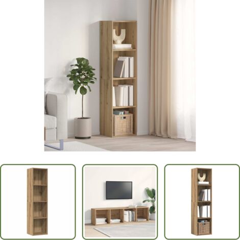 Armadio in legno -  Libreria/Mobile TV Legno Antico 36x30x143 cm Legno Multistrato