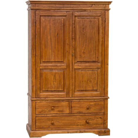 Armadio in legno massello tiglio 197x120x59 cm Armadio rustico legno 2 ante Armadio shabby chic Armadio camera da letto
