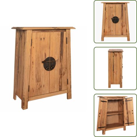 Armadio in legno massello - vidaXL Mobile da Bagno in Legno Massello di Pino 59x32x80 cm - Armadio da bagno rustico