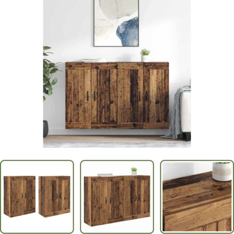 Armadio in legno -  Mobile a muro 2 pcs Legno vecchio 69,5 x 34 x 90 cm
