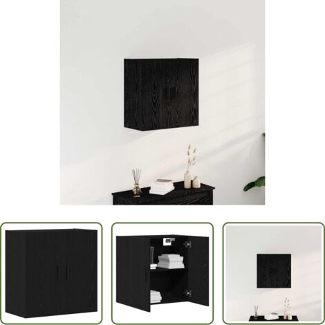 Armadio in legno -  Mobile a muro Rovere Nero 60 x 31 x 60 cm Legno multistrato