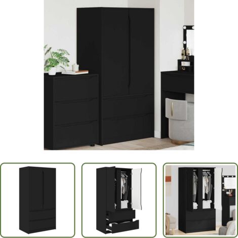 Armadio in legno -  Mobile da Bagno Nero 79,5 x 49 x 156 cm Legno multistrato