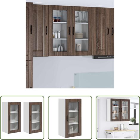 Armadio in legno -  Mobile da cucina 2 pcs Rovere Marrone 40 x 31 x 80 cm