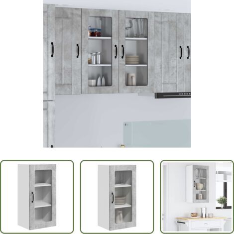 Armadio in legno -  Mobile da cucina Grigio cemento 40 x 31 x 80 cm