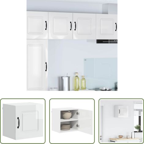 Armadio in legno -  Mobile da cucina Kalmar Bianco Lucido 40 x 31 x 40 cm