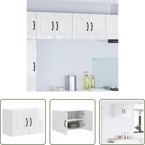 Armadio in legno -  Mobile da cucina Kalmar Bianco Lucido 60 x 31 x 40 cm