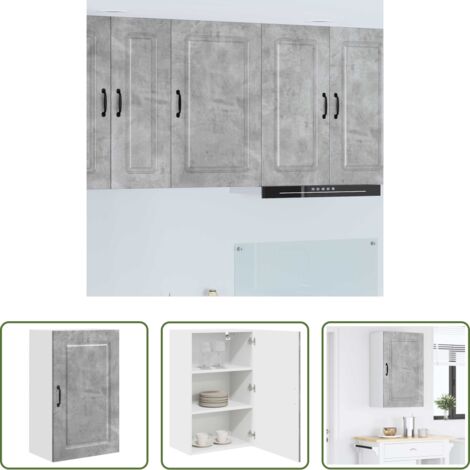 Armadio in legno -  Mobile da cucina Kalmar Grigio cemento 50 x 31 x 80 cm