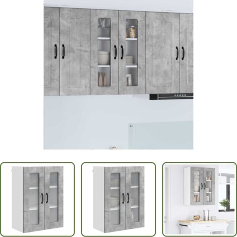 Armadio in legno -  Mobile da cucina Kalmar Grigio cemento 60 x 31 x 80 cm