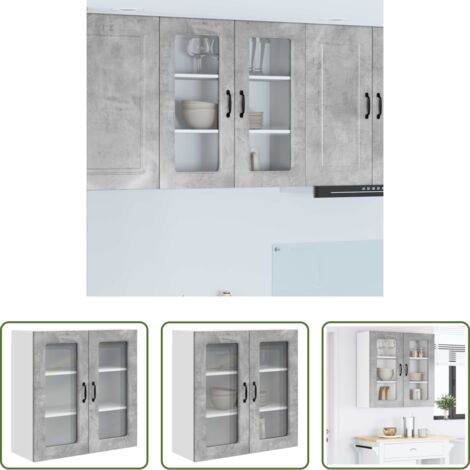 Armadio in legno -  Mobile da cucina Kalmar Grigio cemento 80 x 31 x 80 cm