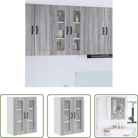 Armadio in legno -  Mobile da cucina Kalmar Grigio Sonoma 60 x 31 x 80 cm