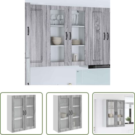 Armadio in legno -  Mobile da cucina Kalmar Grigio Sonoma 80 x 31 x 100 cm