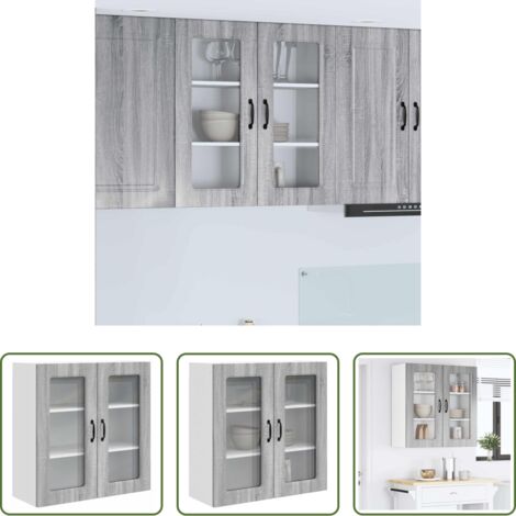 Armadio in legno -  Mobile da cucina Kalmar Grigio Sonoma 80 x 31 x 80 cm