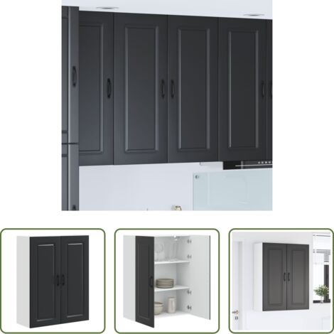 Armadio in legno -  Mobile da cucina Kalmar Nero 80 x 31 x 100 cm Legno multistrato