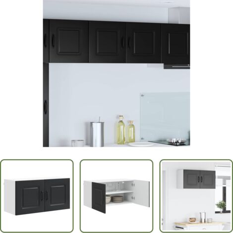 Armadio in legno -  Mobile da cucina Kalmar Nero 80 x 31 x 40 cm Legno multistrato