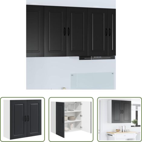 Armadio in legno -  Mobile da cucina Kalmar Nero 80 x 31 x 80 cm Legno multistrato