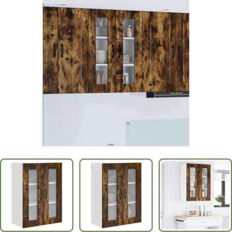 Armadio in legno -  Mobile da cucina Kalmar Rovere fumé 60 x 31 x 80 cm