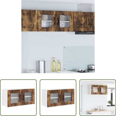 Armadio in legno -  Mobile da cucina Kalmar Rovere fumé 80 x 31 x 40 cm