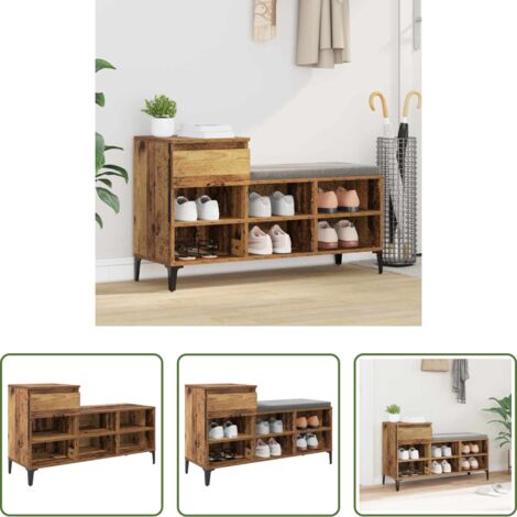 Armadio in legno -  Mobile per scarpe con cassetto Legno vecchio 102 x 36 x 60 cm