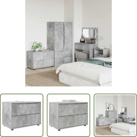 Armadio in legno multistrato -  Armadio Grigio cemento 80 x 48 x 57 cm Legno multistrato