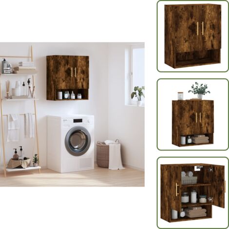 Armadio in legno multistrato - vidaXL Armadietto a Muro Rovere Fumo 60x31x70 cm in Legno Multistrato - Armadio in legno fumo