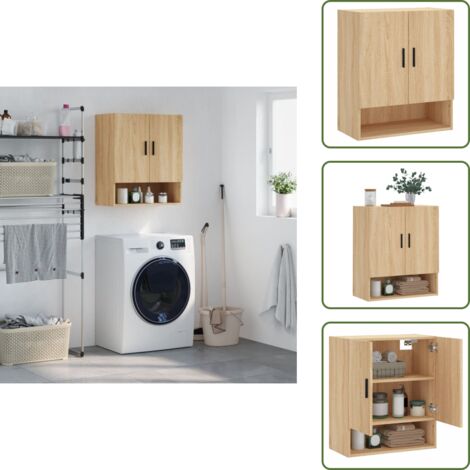 Armadio in legno multistrato - vidaXL Armadietto a Muro Rovere Sonoma 60x31x70 cm Legno Multistrato - Armadio in rovere