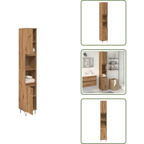 Armadio in legno multistrato - vidaXL Armadietto Bagno Rovere 30x30x190 cm Legno Multistrato - Armadio in rovere