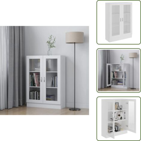 Armadio in legno multistrato - vidaXL Armadietto con Vetrina Bianco 82,5x30,5x115cm Legno Multistrato - Armadio decorativo