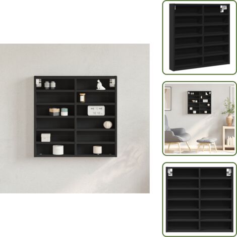 Armadio in legno multistrato - vidaXL Armadietto con Vetrina Nero 60x8,5x58 cm in Legno Multistrato - Armadio nero