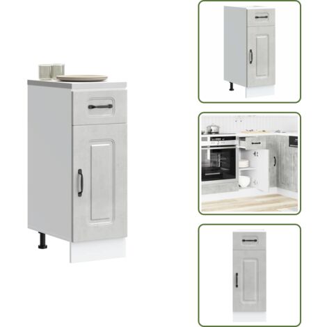 Armadio in legno multistrato - vidaXL Base da Cucina Kalmar Grigio Cemento in Legno Multistrato - Armadio con porte