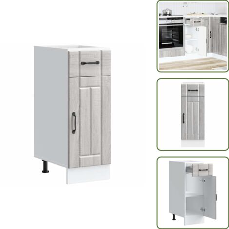 Armadio in legno multistrato - vidaXL Base da Cucina Lucca Grigio Sonoma in Legno Multistrato - Armadio con porte