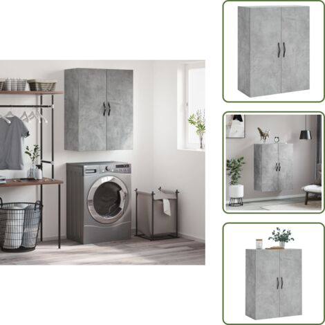 Armadio in legno multistrato - vidaXL Mobile a Parete Grigio Cemento 69,5x34x90 cm Legno Multistrato - Armadio grigio cemento