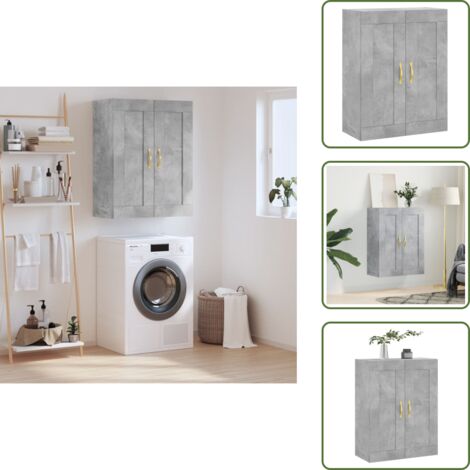 Armadio in legno multistrato - vidaXL Mobile a Parete Grigio Cemento 69,5x34x90 cm Legno Multistrato - Armadio grigio cemento