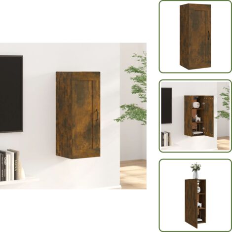 Armadio in legno multistrato - vidaXL Mobile Pensile Rovere Fumo 35x34x90 cm in Legno Multistrato - Armadio per casa