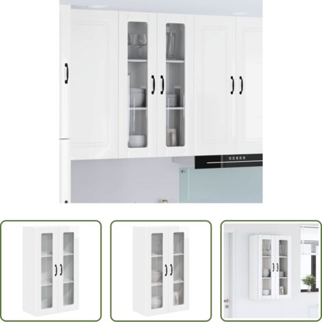 Armadio in legno -  Pensile cucina Bianco Lucido 60 x 31 x 100 cm Legno multistrato