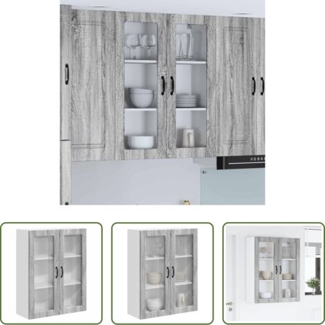 Armadio in legno -  Pensile cucina Grigio Sonoma 80 x 31 x 100 cm Legno multistrato