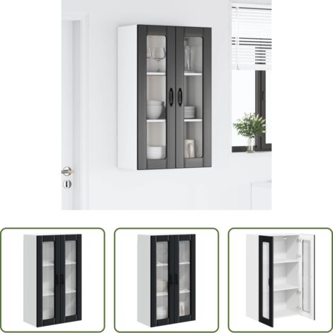 Armadio in legno -  Pensile cucina Nero 60 x 31 x 100 cm Legno multistrato