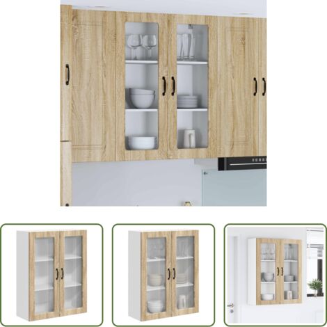 Armadio in legno -  Pensile cucina Rovere Sonoma 80 x 31 x 100 cm Legno multistrato