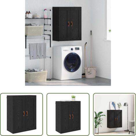 Armadio in legno -  Pensile Rovere Nero 69,5 x 34 x 90 cm Legno multistrato