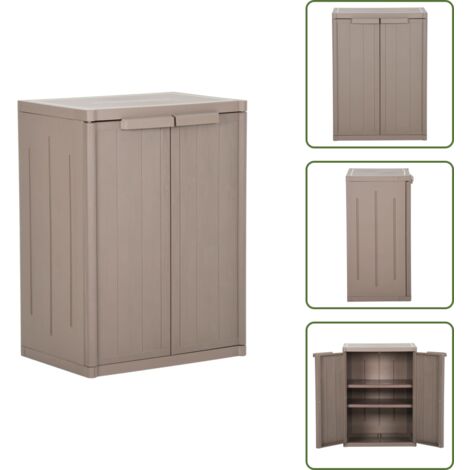 Armadio in legno sintetico - vidaXL Armadio da Giardino Marrone 65x45x88 cm in PP Aspetto Legno - Armadio marrone