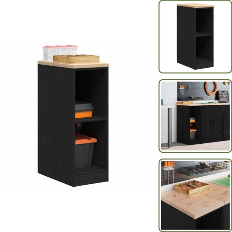 Armadio in legno - vidaXL Armadietto da Garage Nero 30x51x85 cm in Legno Massello di Pino - Armadietto per garage