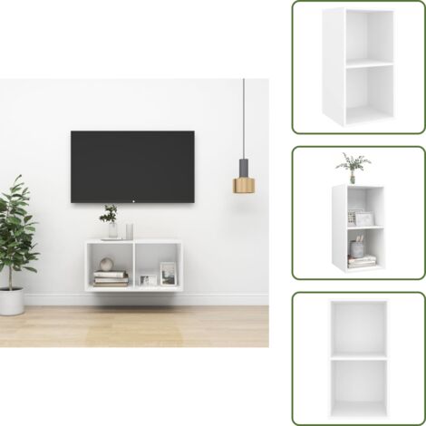 Armadio in legno - vidaXL Armadietto TV da Parete Bianco 37x37x72 cm in Legno Multistrato - Armadio tv in legno